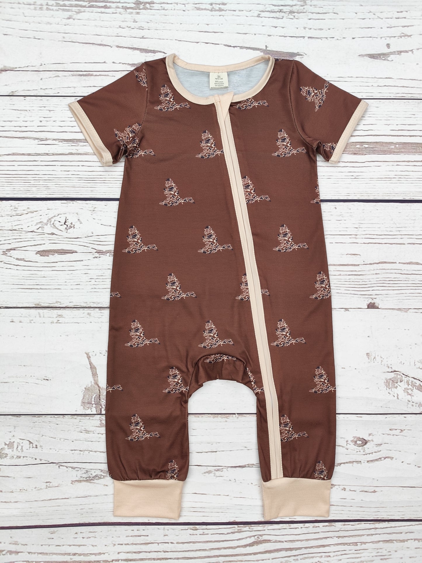 Baby Camouflage Duck Printed Zip Sleeper
