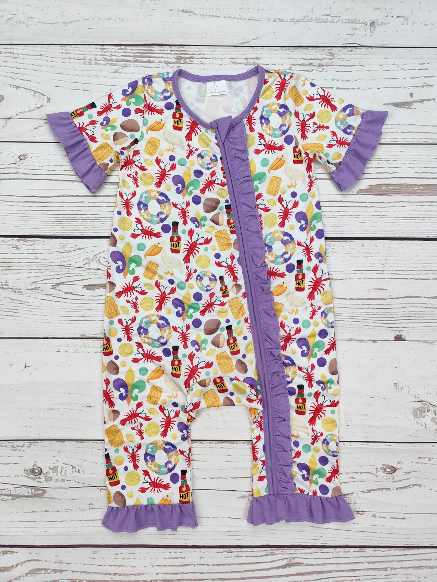 Baby Girls Mardi Gras Zip Sleeper