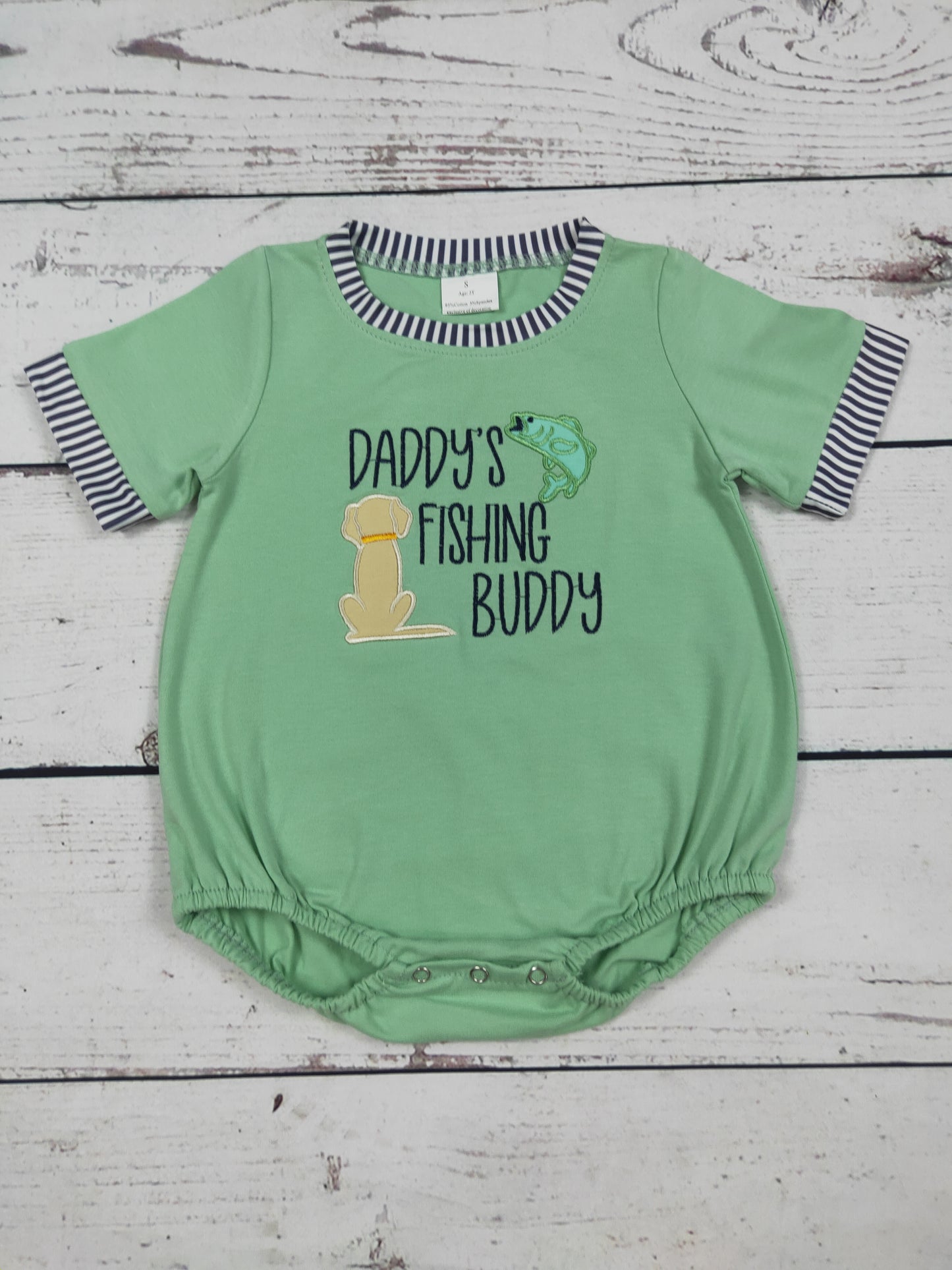 Daddy's Fishing Buddy Appliqué Bubble