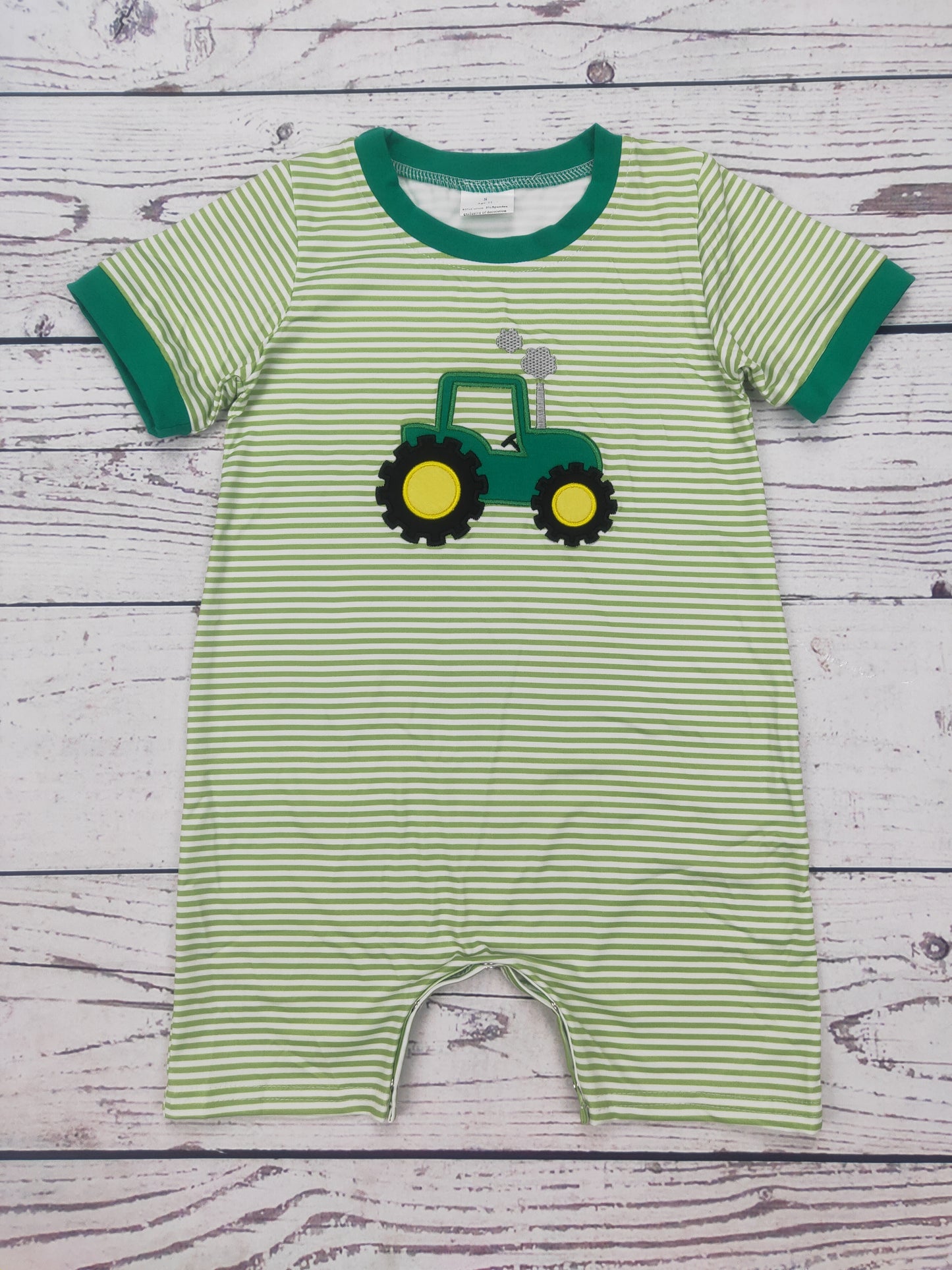 Baby Boy Appliqué Farm Romper