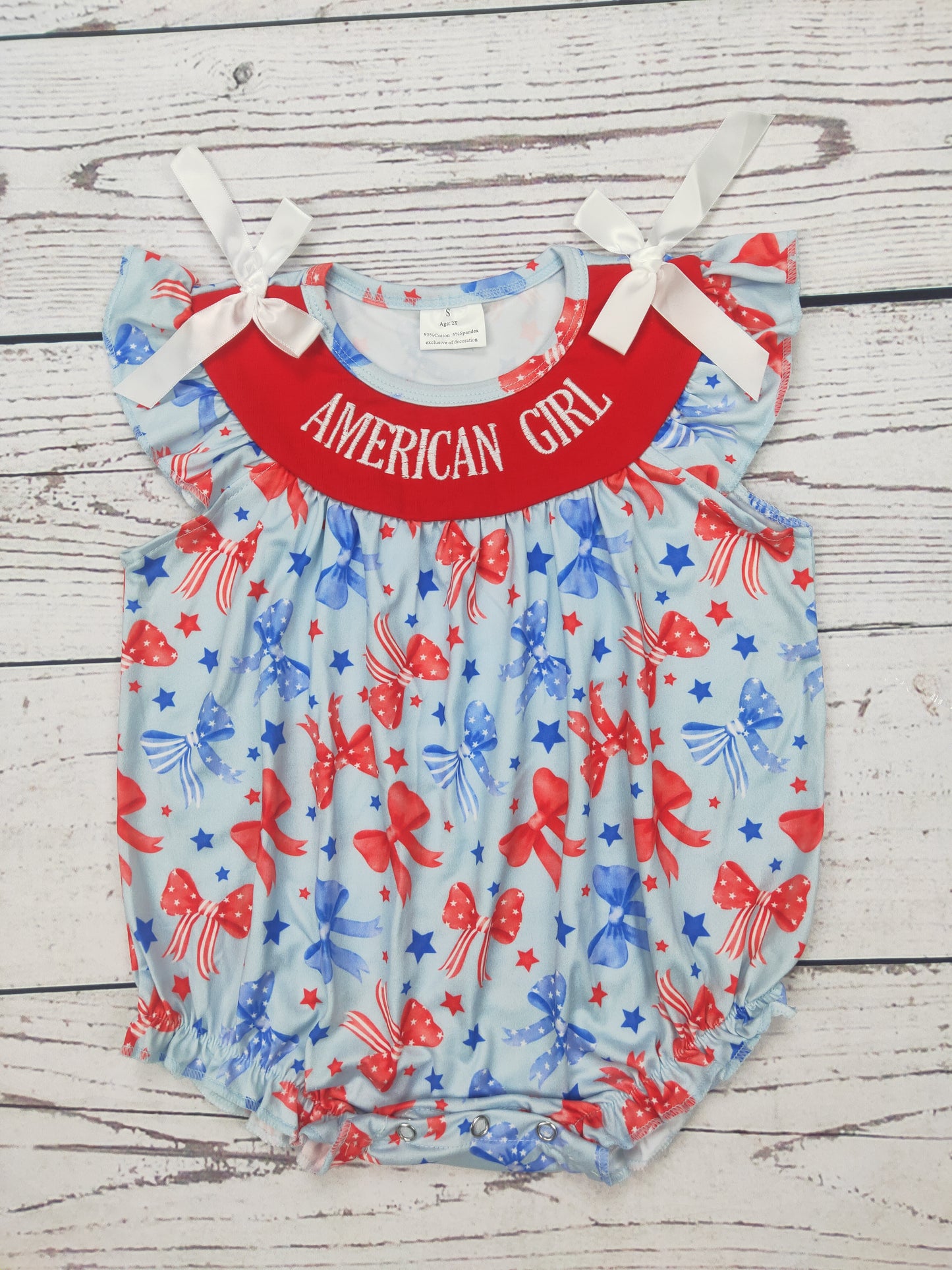 American Girl Appliqué Patriotic Bubble