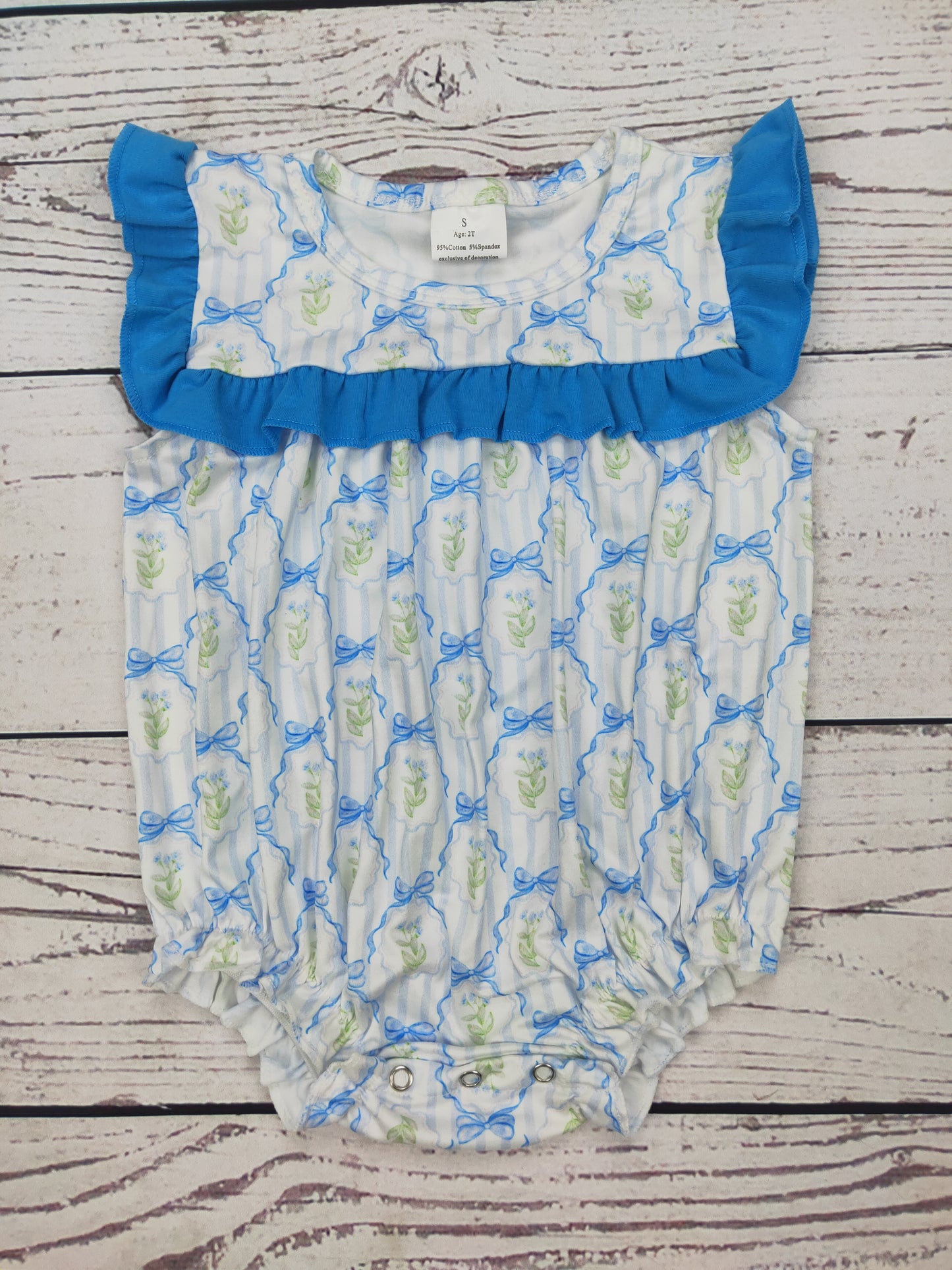 Baby Girl Bow Printed Bubble