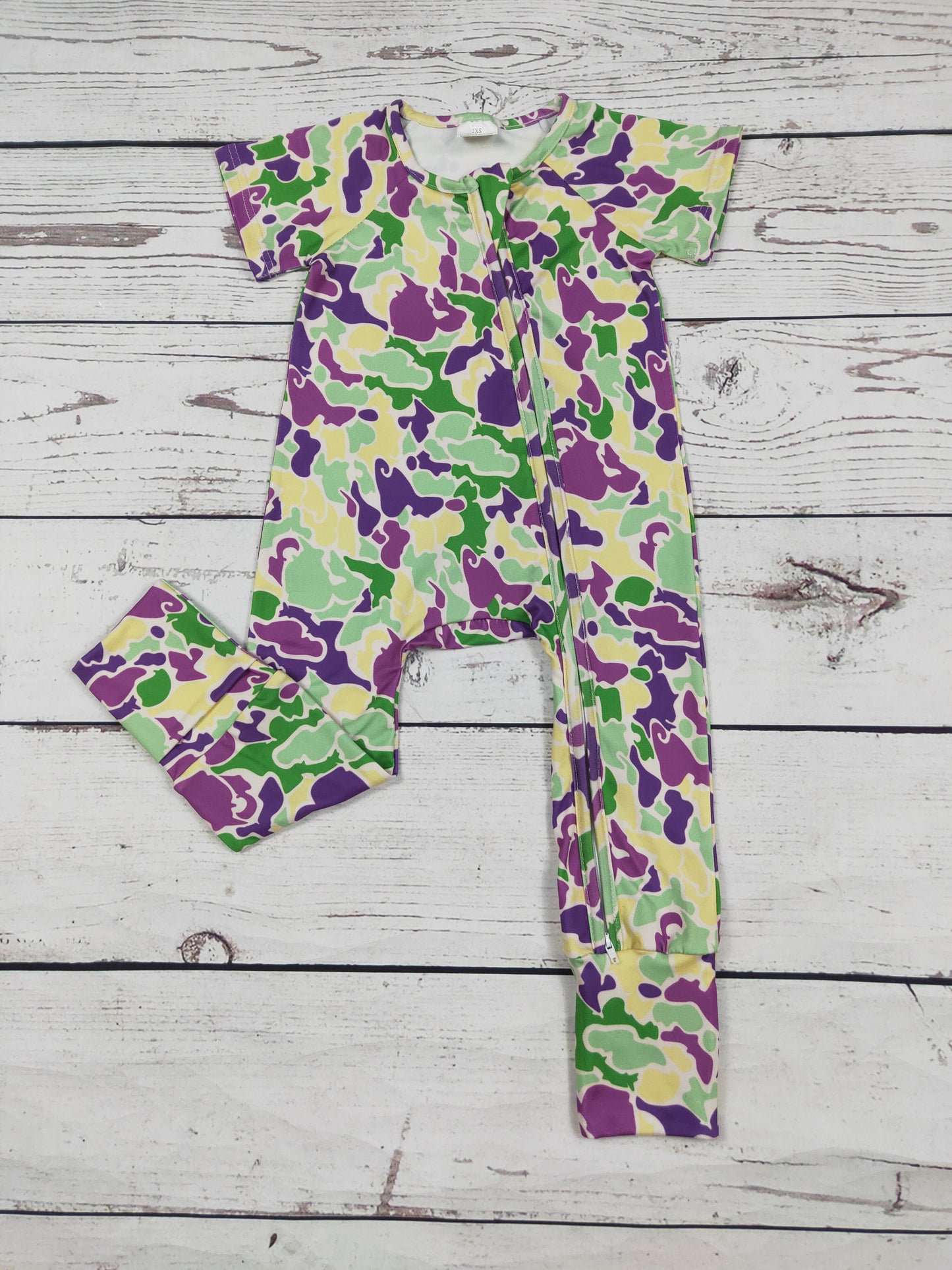 Baby Boy Mardi Gras Camouflage Printed Sleeper