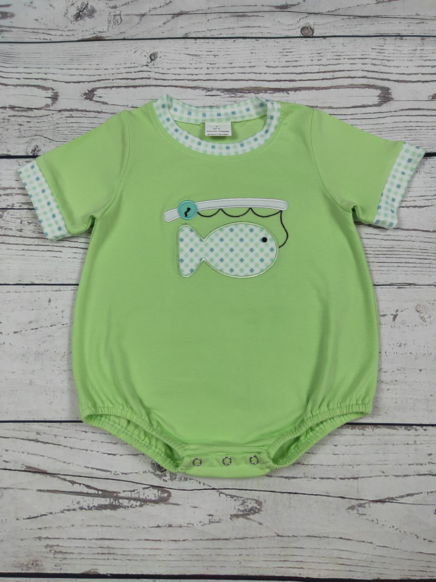 Fishing Appliqué Baby Boy Bubble