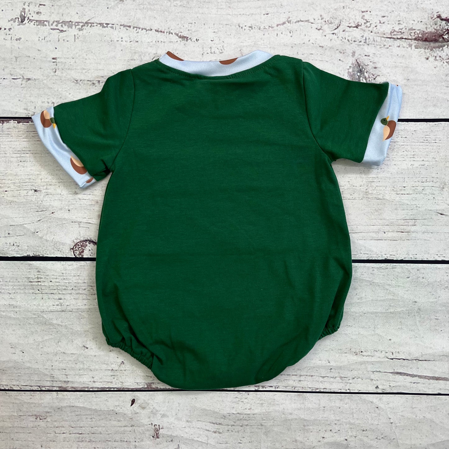 Green Duck Appliqué Baby Boy Bubble