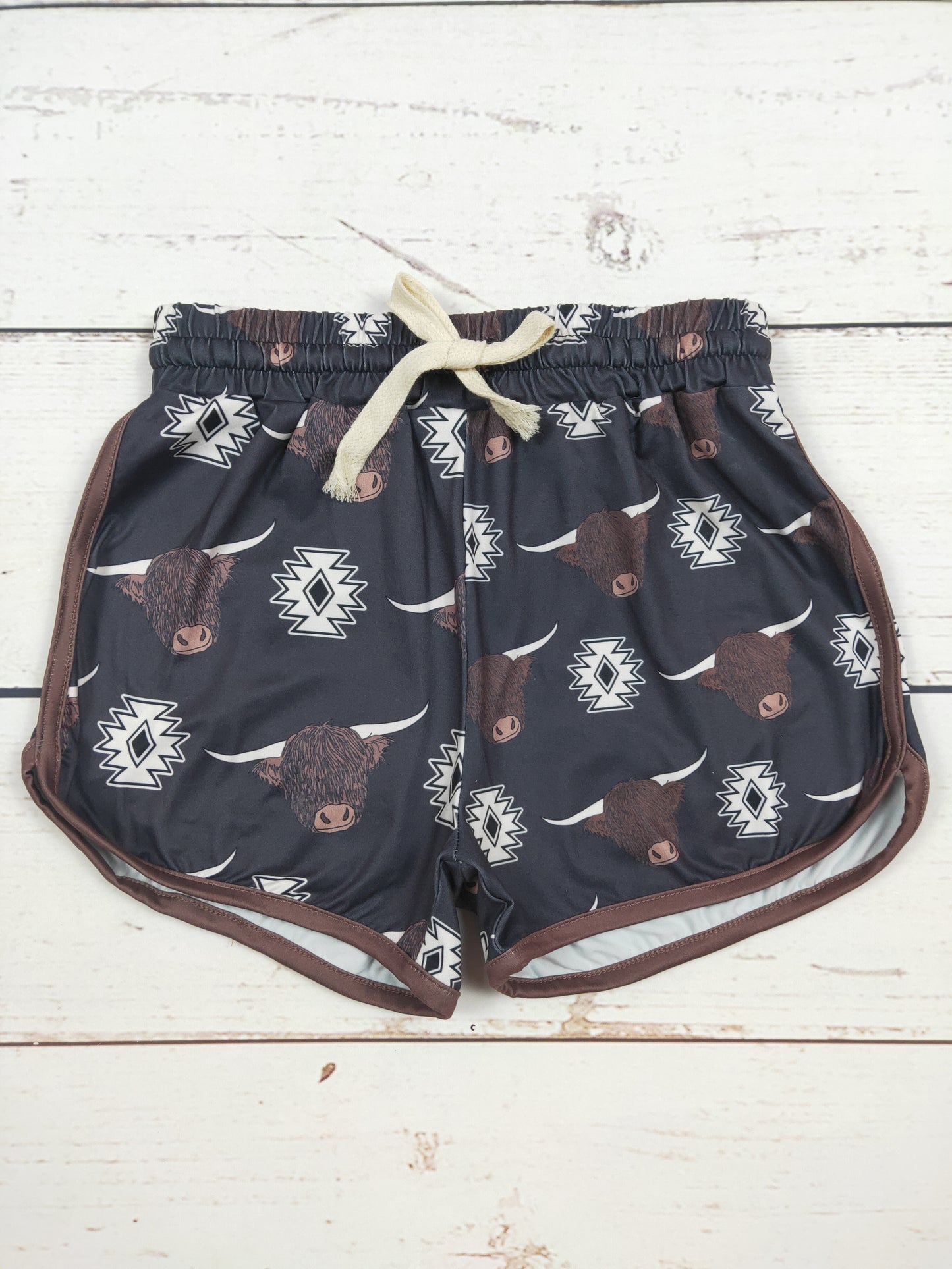 Girls Cows Printed Western Shorts