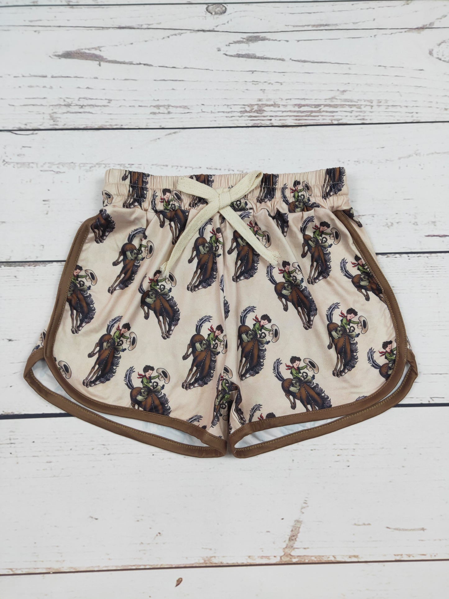 Girls Horse Printed Western Shorts