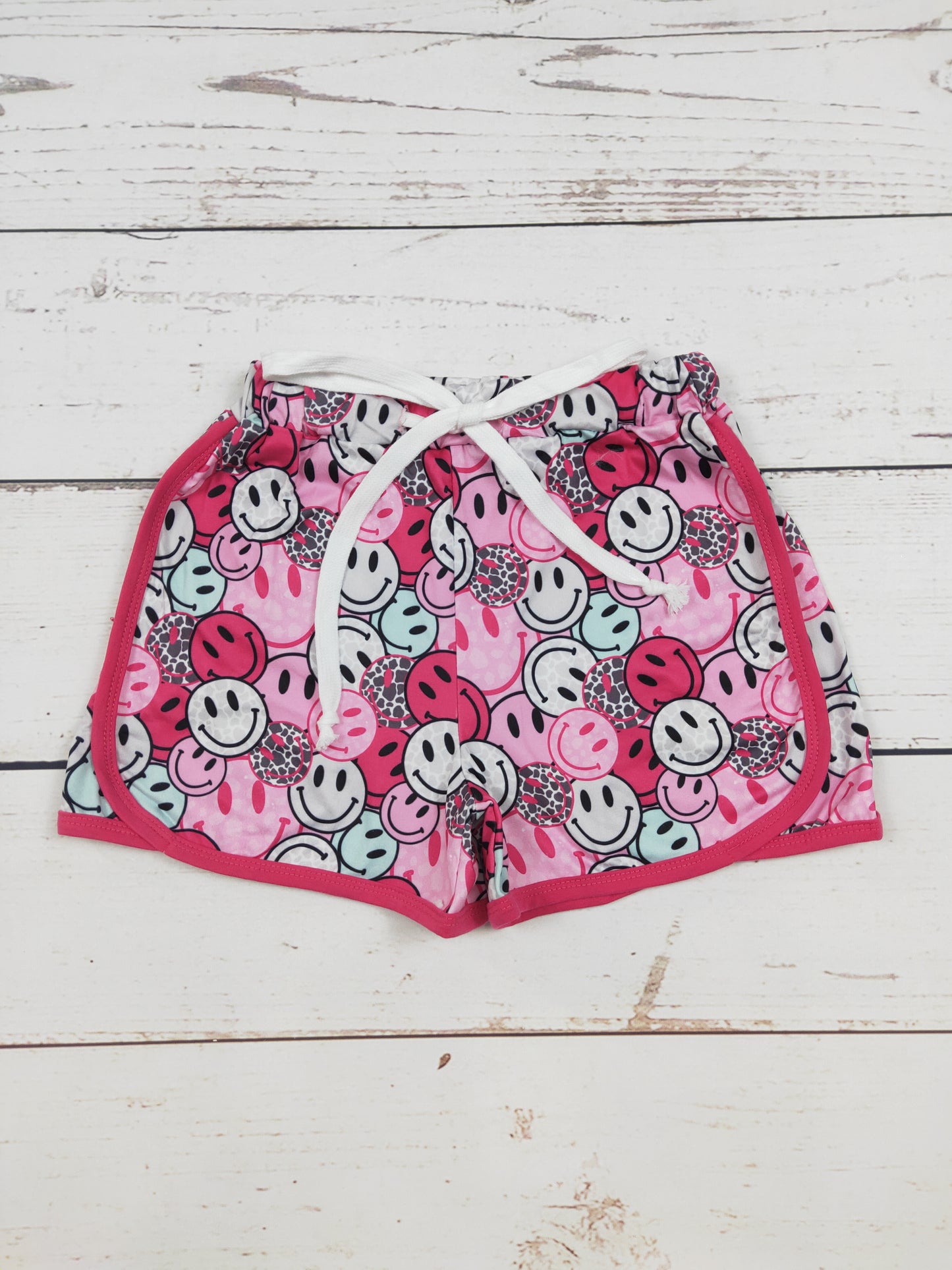 Girls Cheetah Smile Printed Shorts