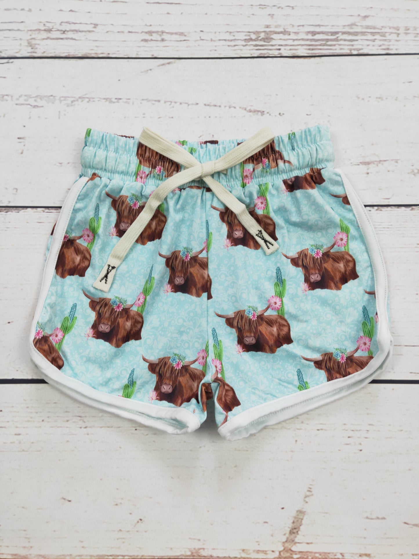 Baby Girls Cows Cactus Printed Shorts