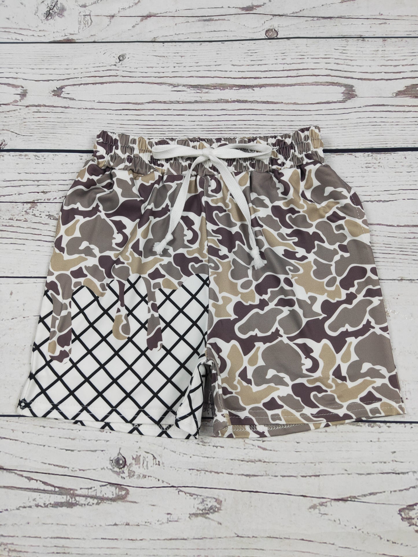 Boys Camouflage Ice Cream Drip Printed Shorts