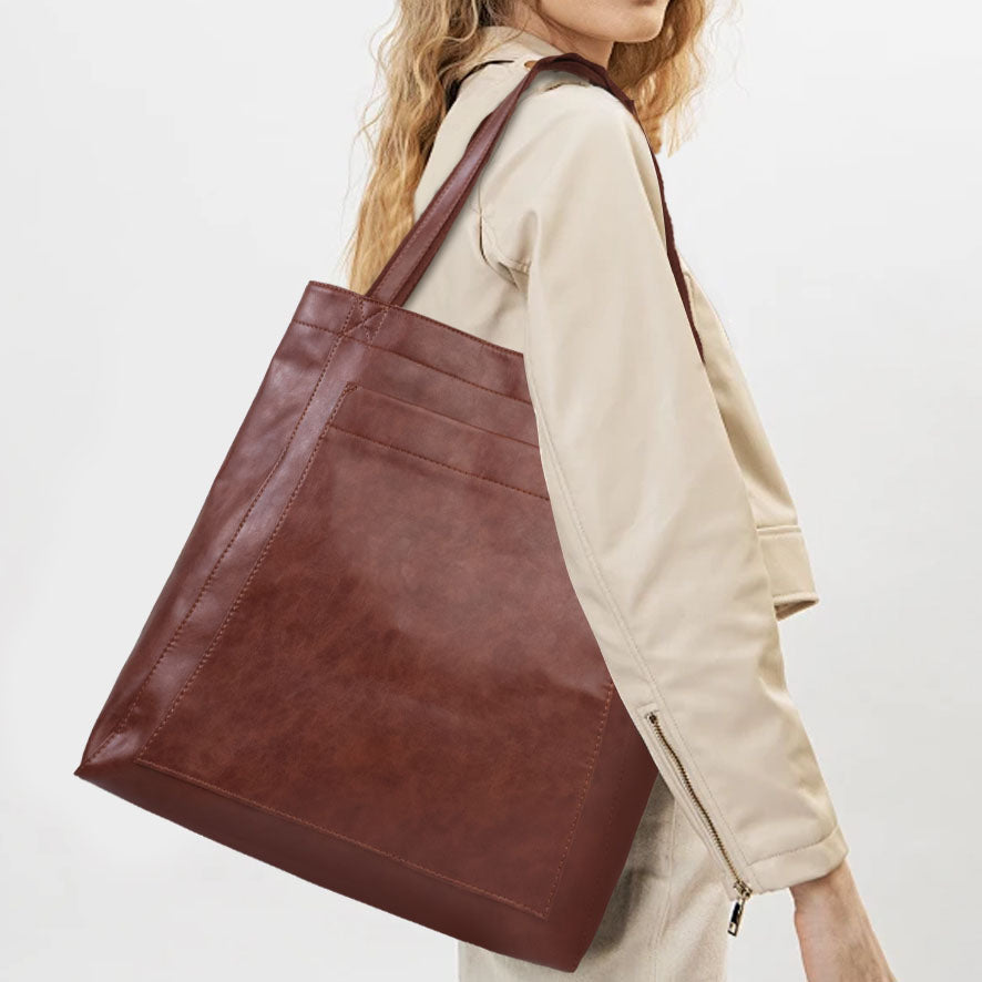 Dark Brown Big Capacity Shoulder Bag