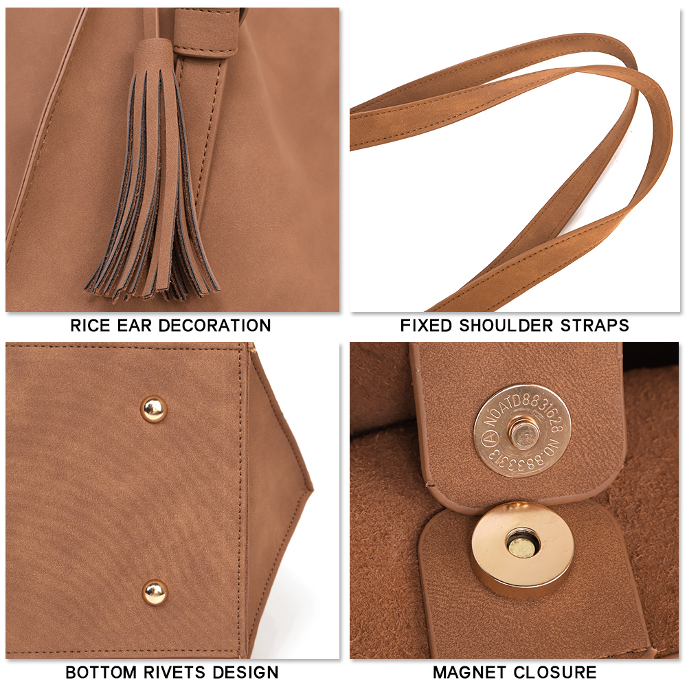 Brown Big Capacity Shoulder Bag