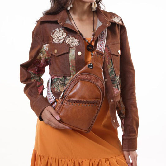 Brown Women Western Sling Bag