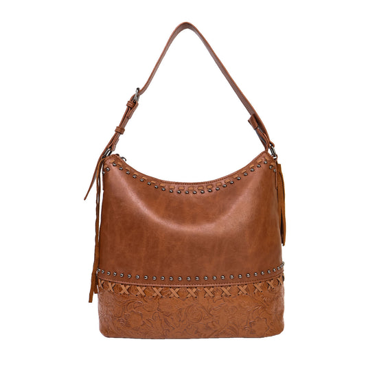 Brown Flower Pattern Shoulder Bag