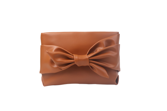 Brown Bow Clutch Bag