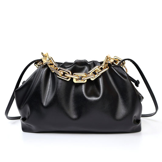 Black Shoulder Bag with Chain