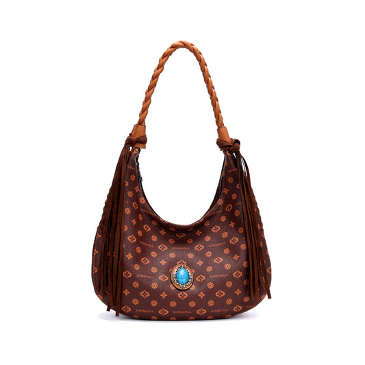 Brown Fringe Women Shoulder Bag