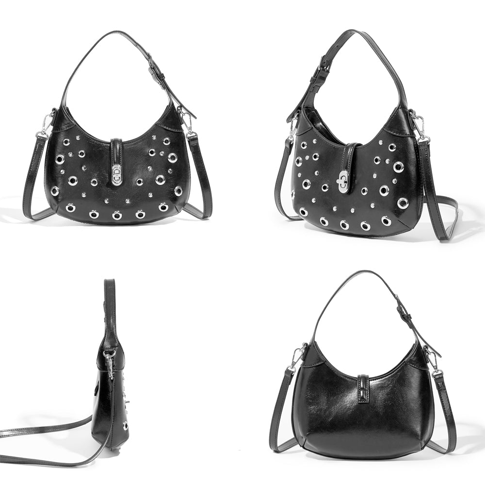 Black Crossbody Satchel Bag