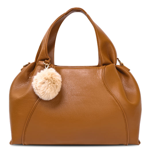 Brown PU leather Women Tote Bag