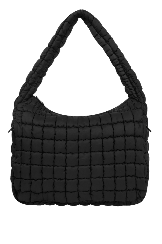 Women Black Puffer Tote Bag