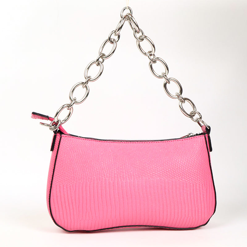 Pink Bag with Shoulder Chain Strap