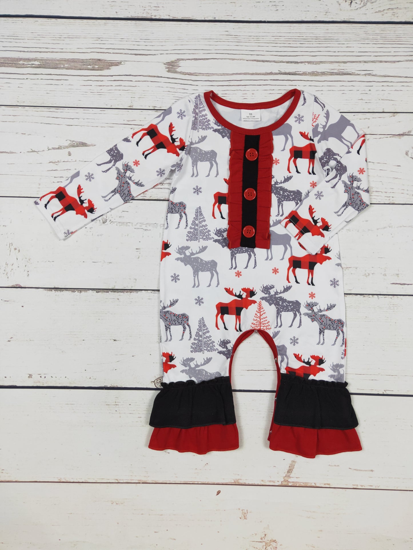 Baby Deer Romper With Ruffle