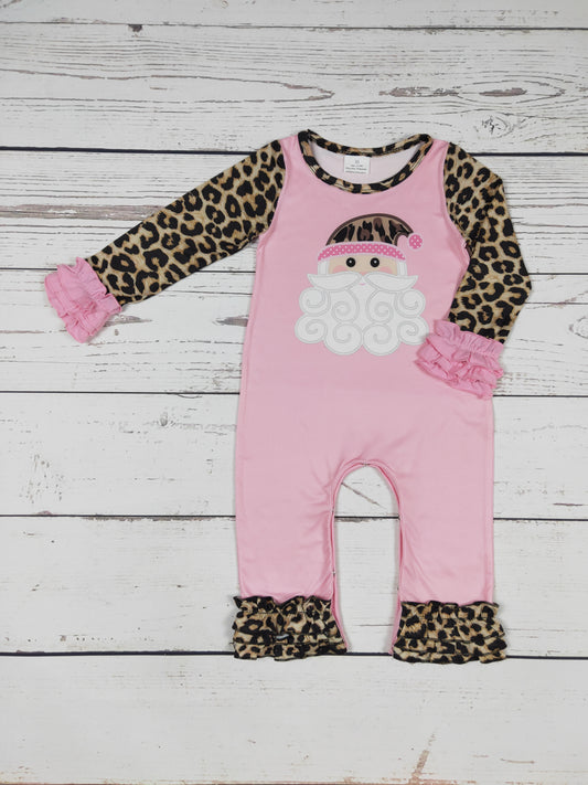 Baby Cheetah Santa Christmas Romper