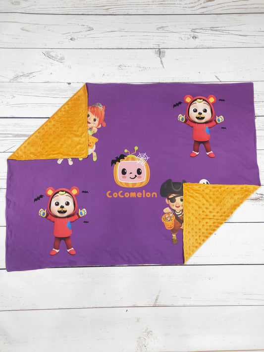 Baby Purple Character Print Halloween Blanket