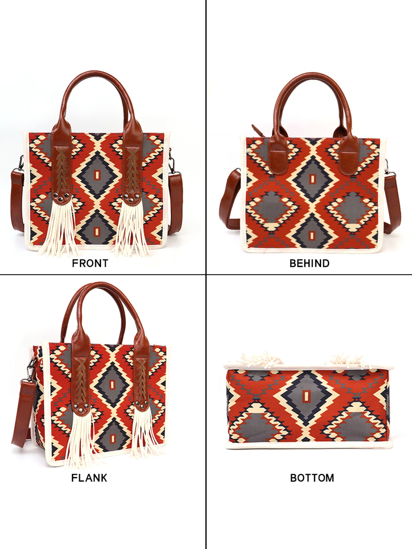 Fringe Aztec Western Tote Bag