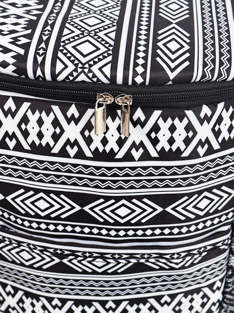 Black Aztec Print Cooler Insulated Bag