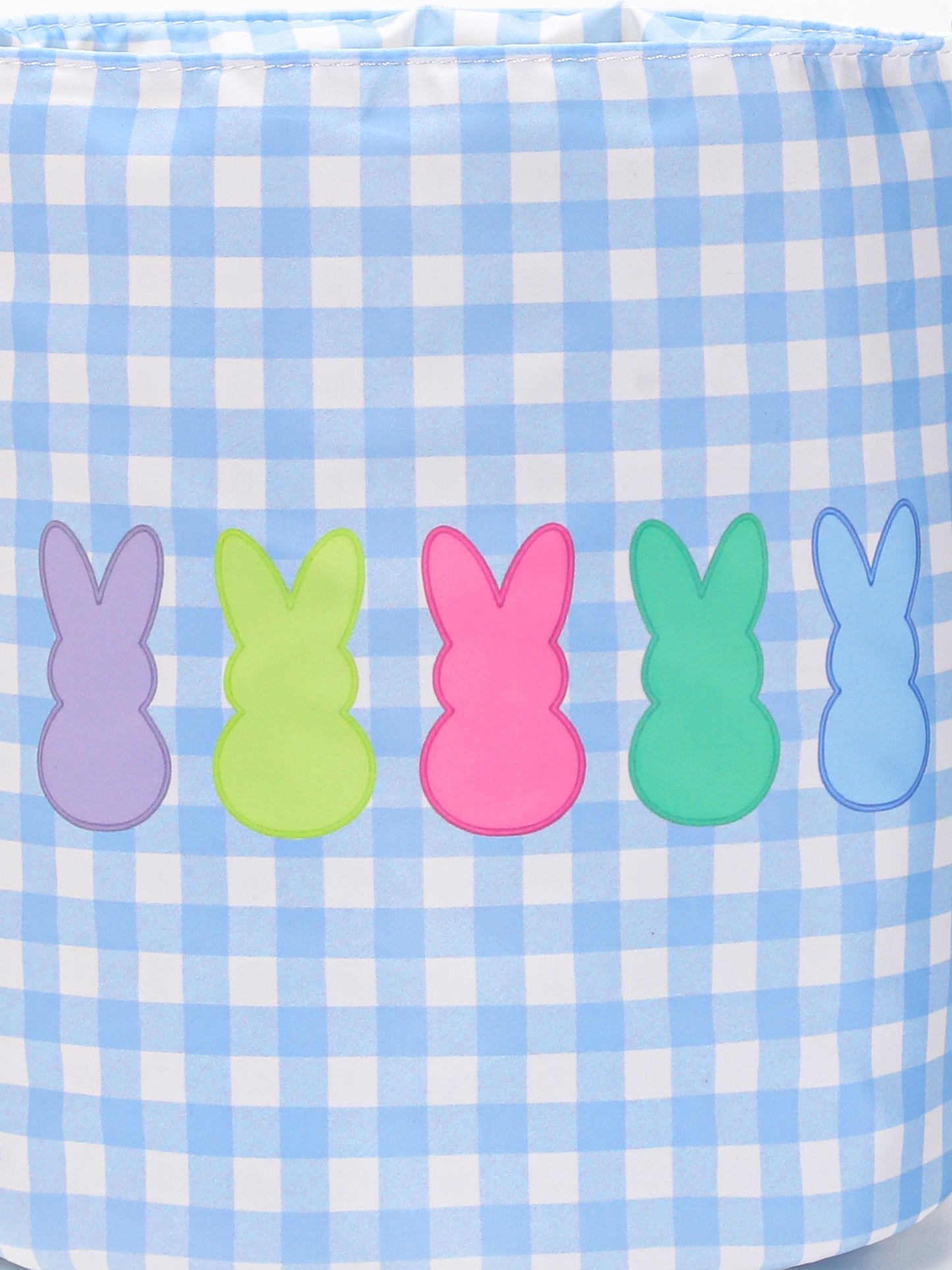 Boys Rabbit Print Checkered Easter Basket