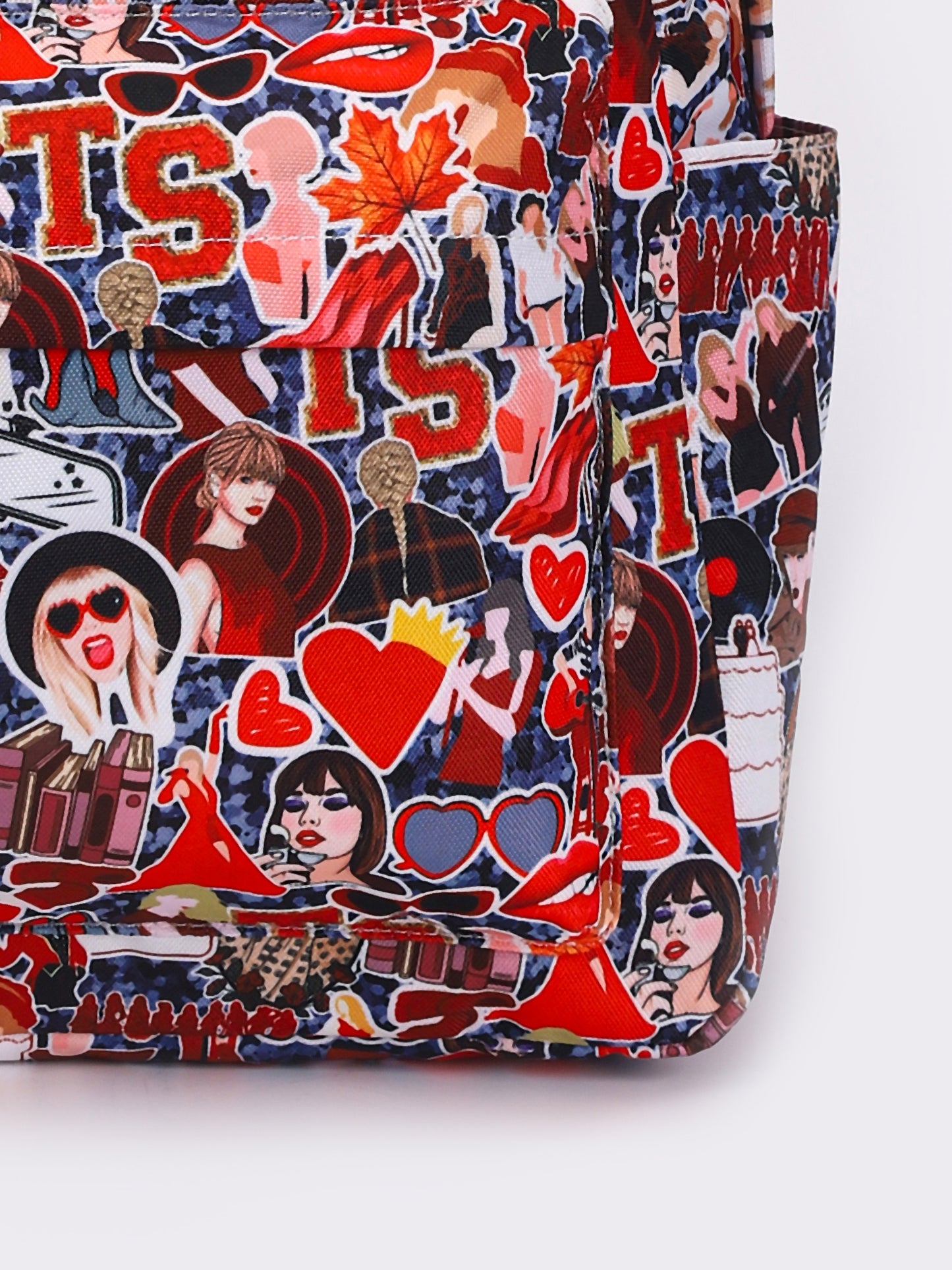 Red Music Tour Printed Girls Backpack