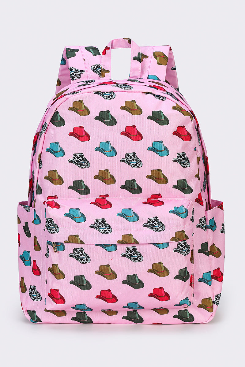 Western Girls Hat Printed Backpack