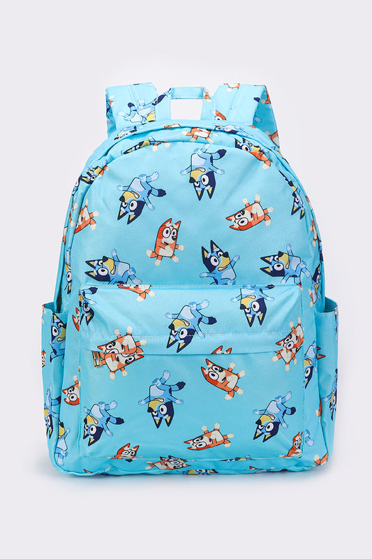 Blue Character Printed Backpacks