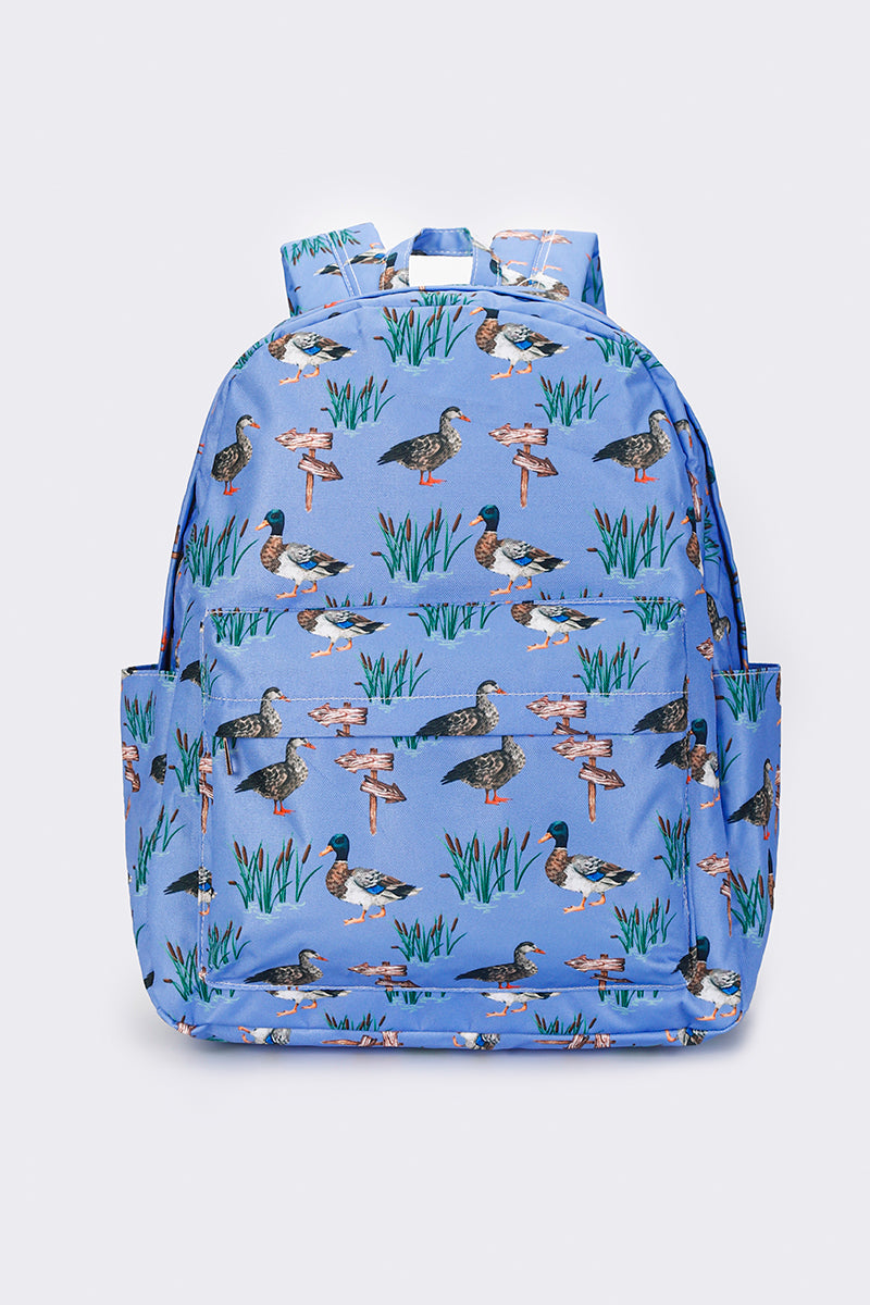 Boys Blue Duck Printed Canvas Backpack