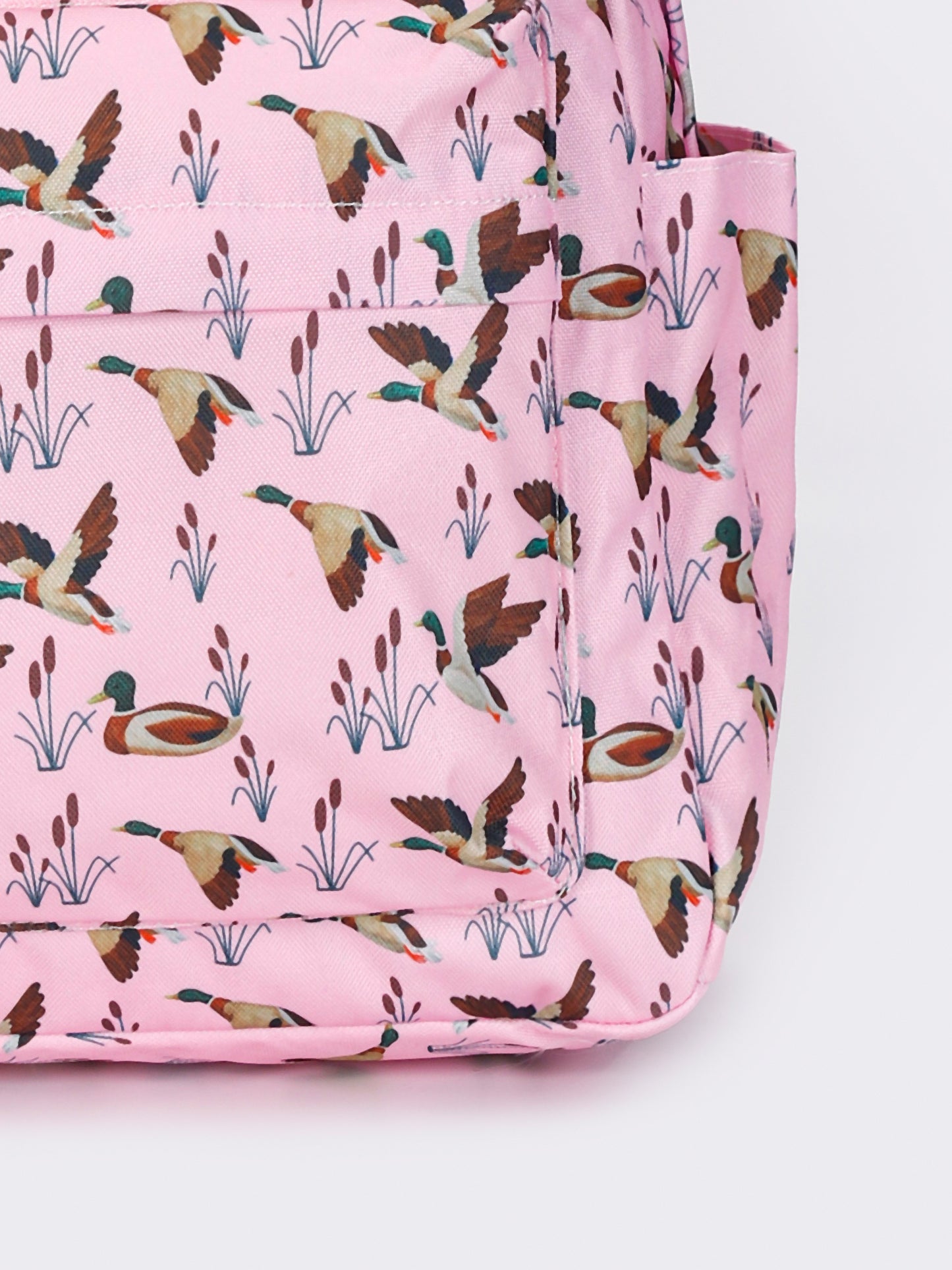 Pink Girls Duck Printed Canvas Backpack