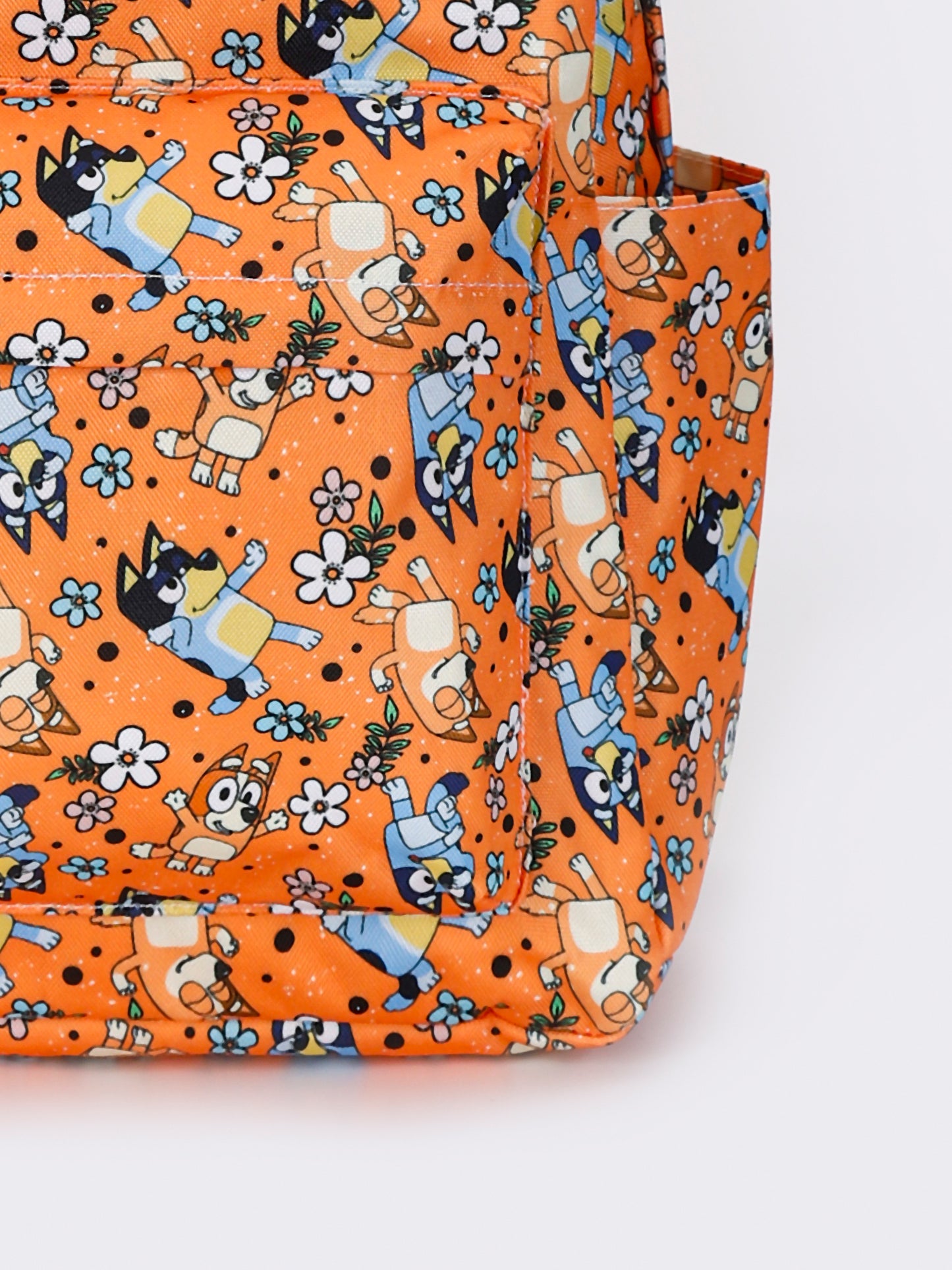 Girls Character Flower Printed Canvas Backpack