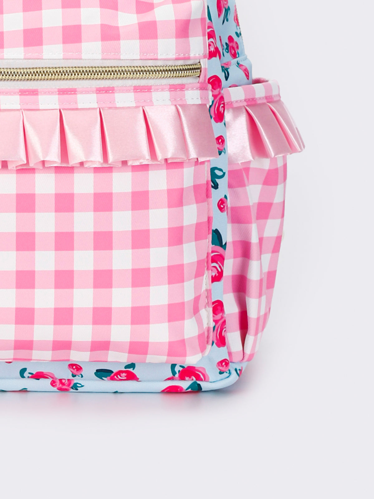 Pink Ruffly Backpack Pink Checkered Ruffle Flower Printed Backpack – Sassy kids palace