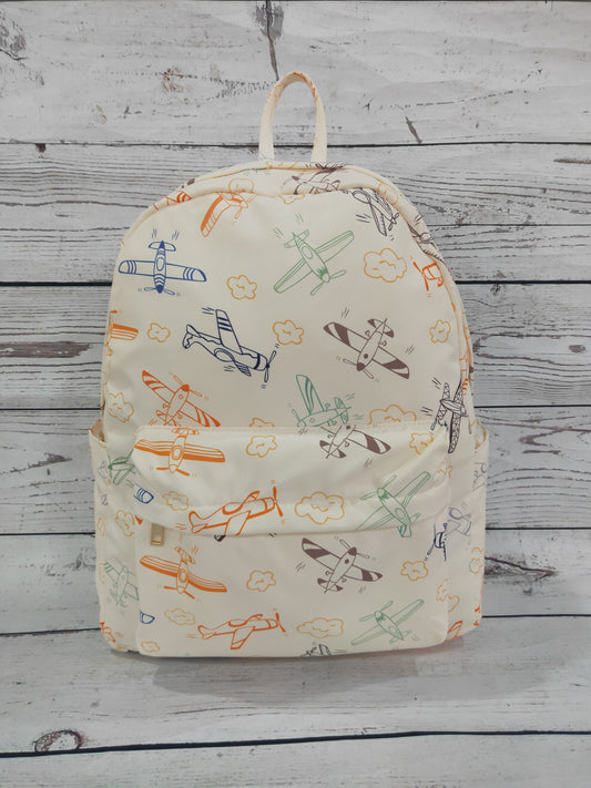 Kids Airplanes Printed Book Bag Backpack