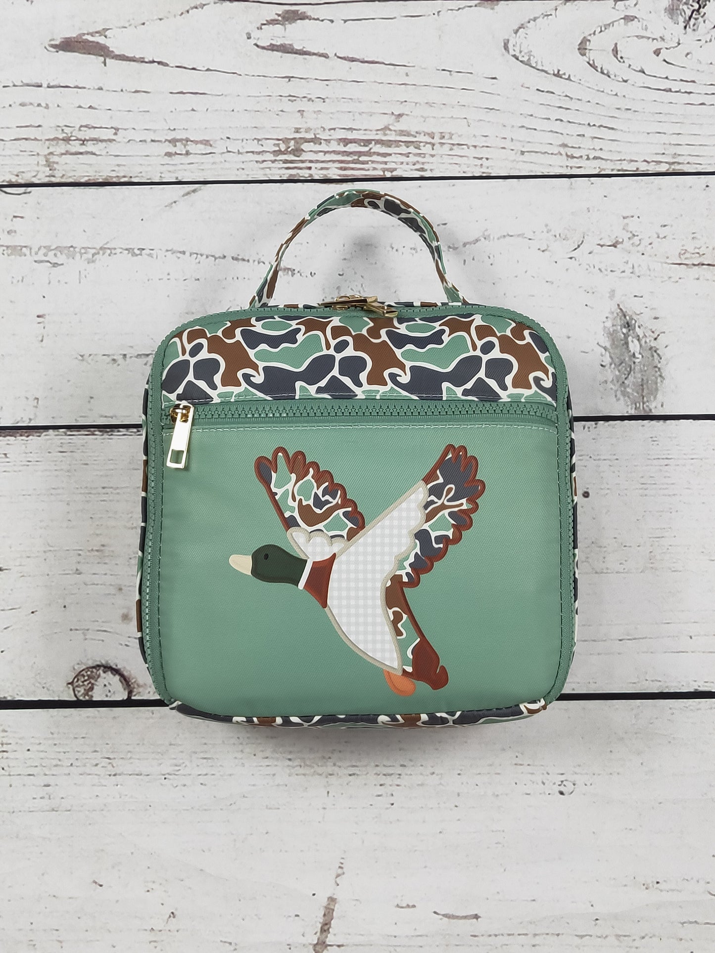 Camouflage Duck Printed Canvas Lunch Boxes Bag