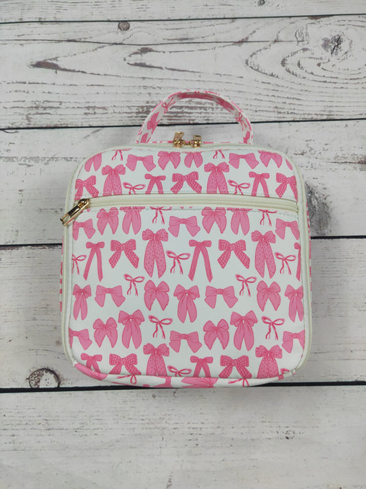 Bow Printed Canvas Lunch Boxes Bag
