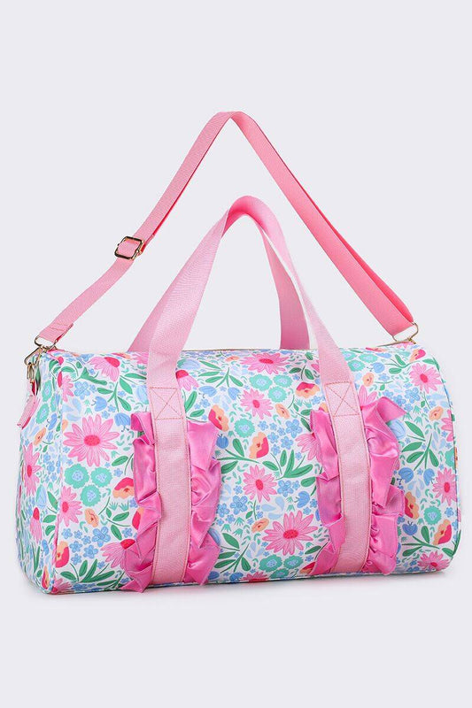 Women Floral Printed Canvas Duffel Bag