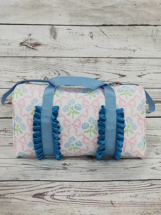 Women Bow Print Canvas Travel Bag