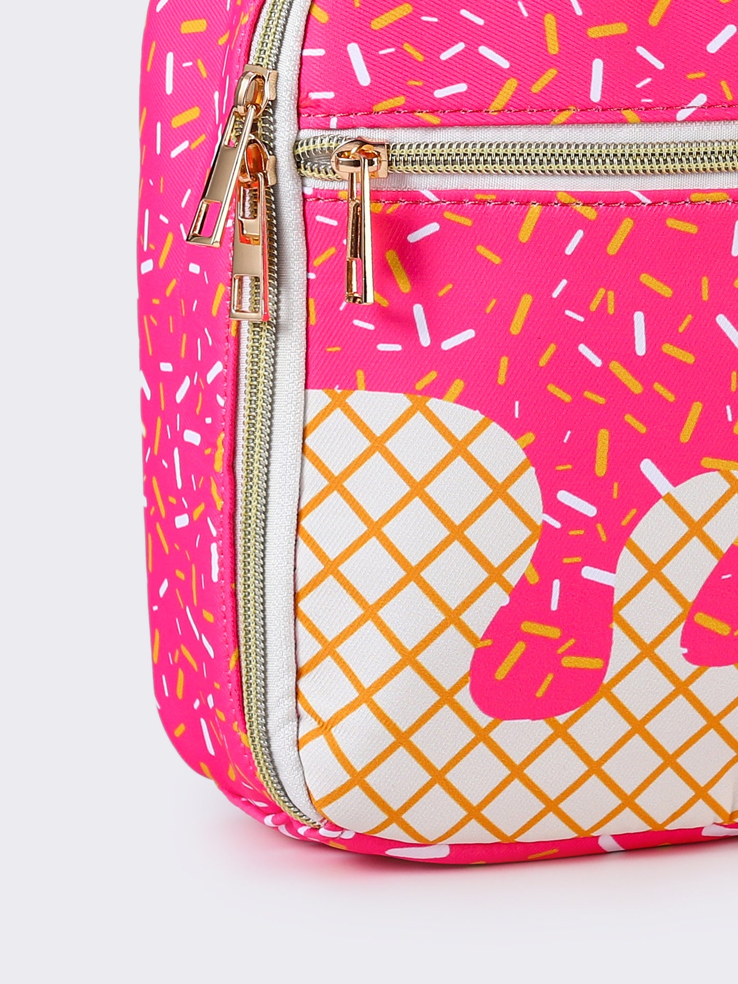 Pink Ice Cream Drip Canvas Lunch Boxes Bag