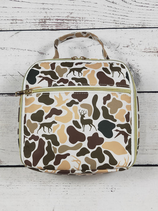 Camouflage Hunting Printed Canvas Lunch Boxes Bag