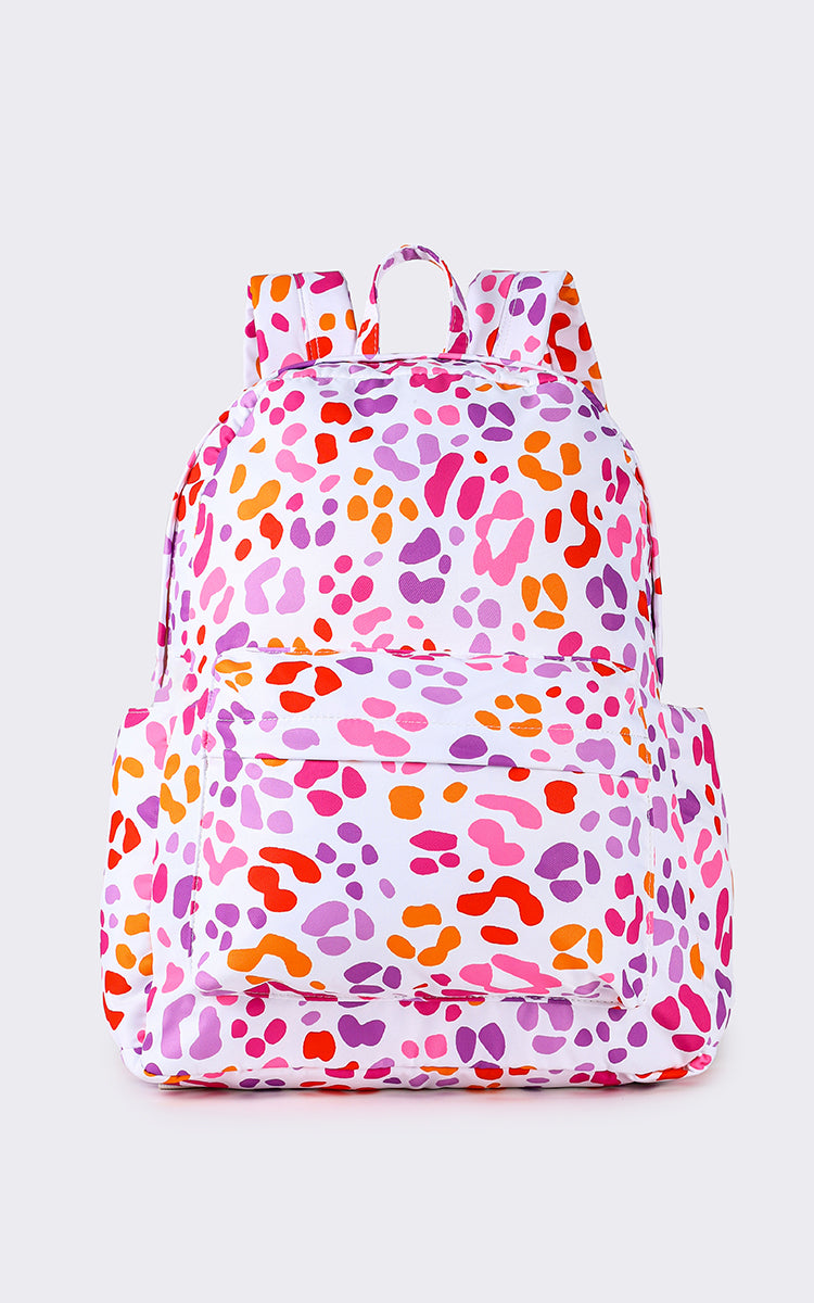 Cheetah Printed Kids Girls Backpack
