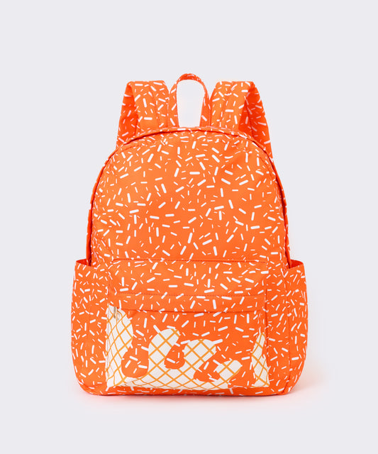 Orange Ice Cream Drip Kids Book Backpack