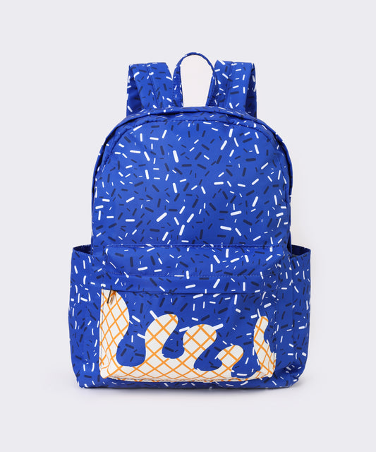 Blue Ice Cream Drip Kids Book Backpack