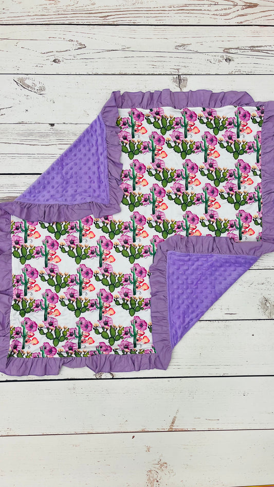 Lavender Cactus Flower Baby Blankets