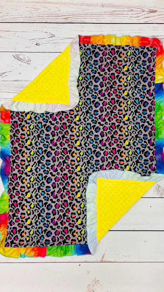 Baby Colorful Cheetah Ruffle Blanket